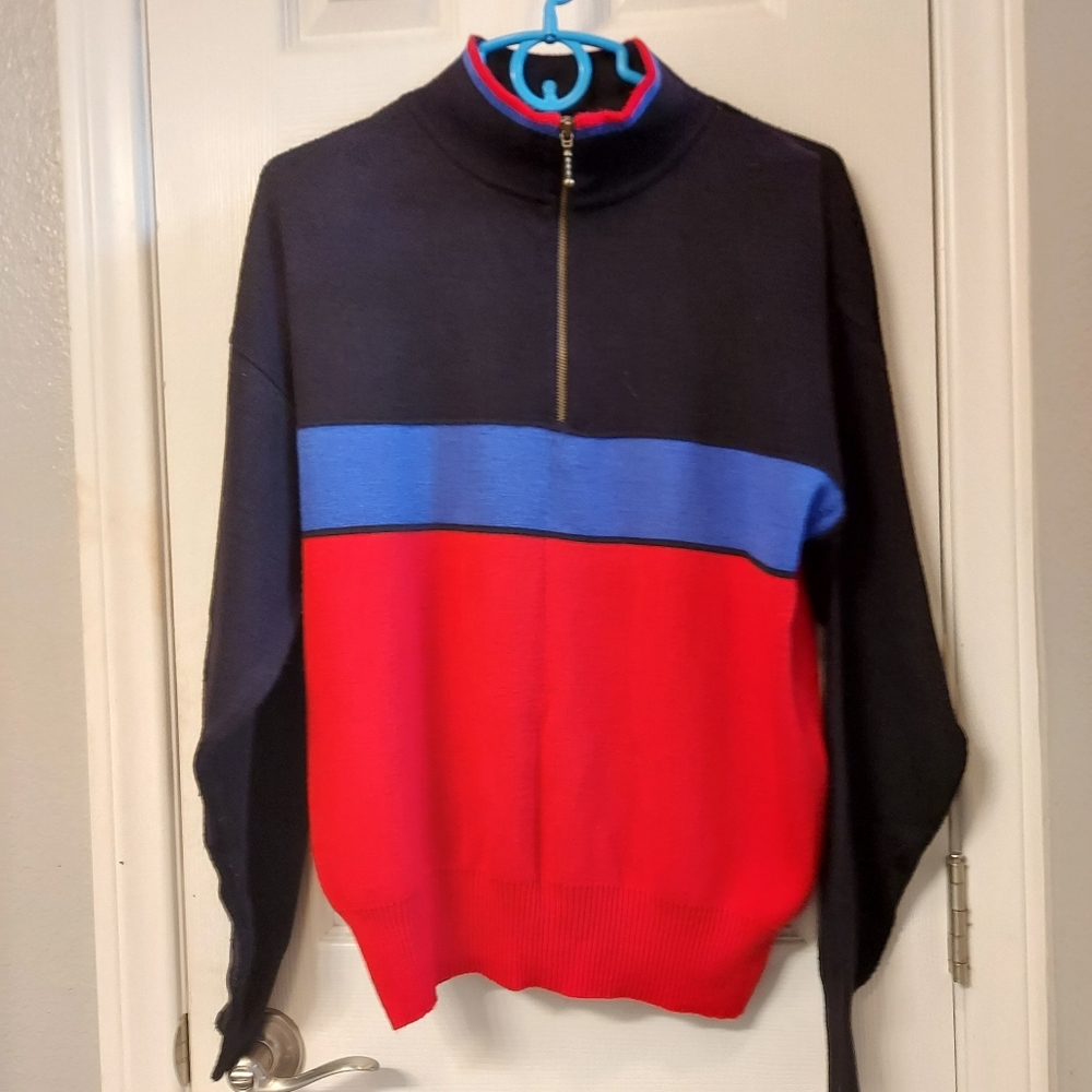 Meister vintage wool blend color block sweater